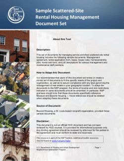 Sample Scattered-Site Rental Housing Management Document Set