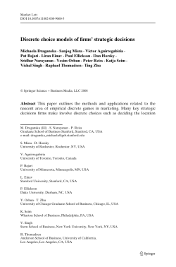 Discrete choice models of firms` strategic decisions