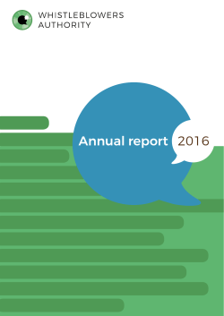 Annual report 2016 - Huis voor klokkenluiders