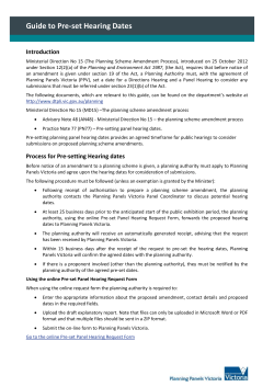 Process for Pre-setting Hearing dates