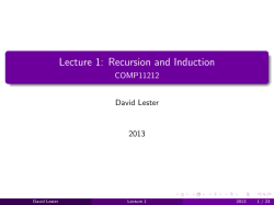 Lecture 1: Recursion and Induction