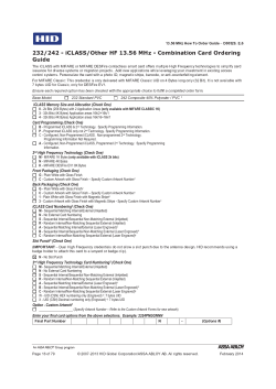 iCLASS Memory Size and Allocation (Check One) Card