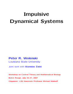 Impulsive Dynamical Systems - Math@LSU