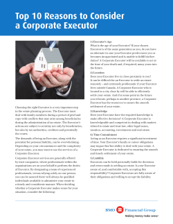 Top 10 Reasons to Consider a Corporate Executor