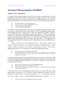 Advanced Microeconomics (ES30025)