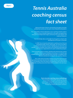 Tennis Australia coaching census fact sheet
