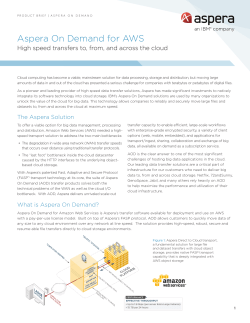 Aspera On Demand for AWS Product Brief