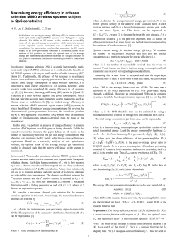 Maximising energy efficiency in antenna selection MIMO wireless