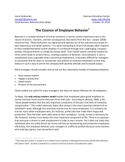 The Essence of Employee Behavior