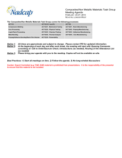 Composites/Non Metallic Materials Task Group Meeting Agenda