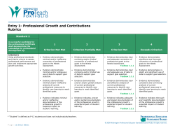 Entry 1: Professional Growth and Contributions Rubrics
