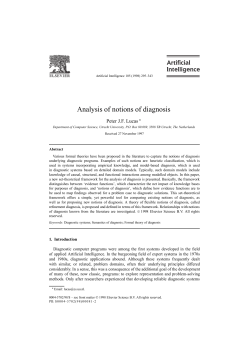 Analysis of notions of diagnosis - Institute for Computing and