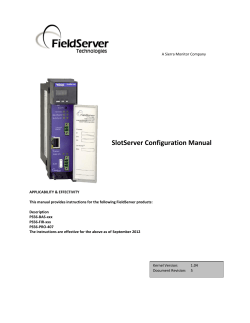 SlotServer Configuration Manual