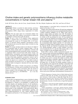 Choline intake and genetic polymorphisms influence - e
