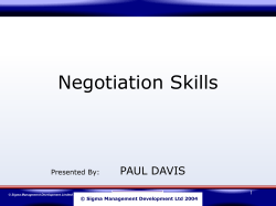 ACostE negotiation skills seminar