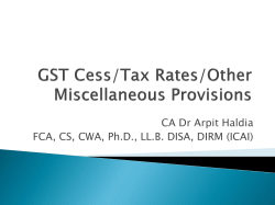 Goods and Services Tax - GST