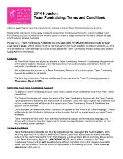 2014 Houston Team Fundraising: Terms and Conditions