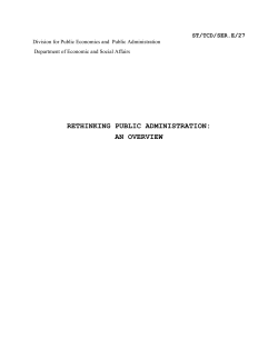 Rethinking Public Administration: an Overview