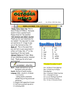 Paulus Farm Field Trip- Plan to leave Friday at 9:00a.m. Everyone