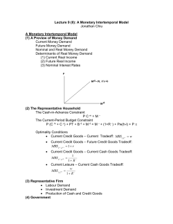 Chapter 9: A Monetary Intertemporal Model
