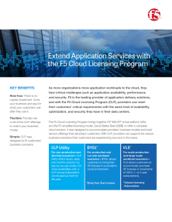 Extend Application Services with the F5 Cloud