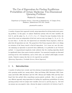 The Use of Eigenvalues for Finding Equilibrium Probabilities of