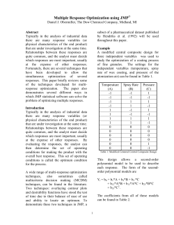 Multiple Response Optimization Using JMP