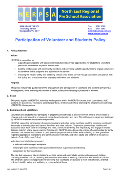 Participation of Volunteers and Students