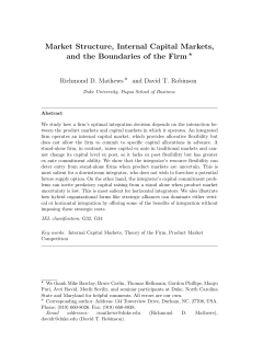 Market Structure, Internal Capital Markets, and the Boundaries