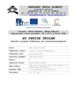 Základní škola Olomouc příspěvková organizace Mozartova 48, 779
