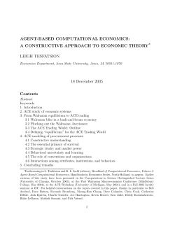 AGENT-BASED COMPUTATIONAL ECONOMICS