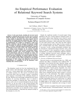 An Empirical Performance Evaluation of Relational Keyword Search
