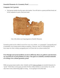 Essential Elements of a proof -LAB