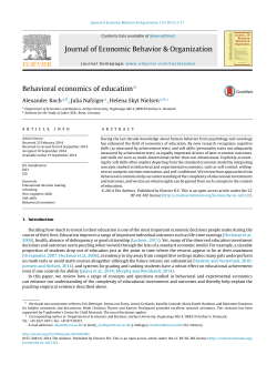 Behavioral Economics of Education_2015