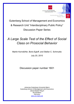A Large Scale Test of the Effect of Social Class on Prosocial Behavior