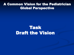 A Common Vision for the Pediatrician Global Perspective by