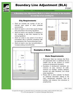 Boundary Line Adjustment (BLA)