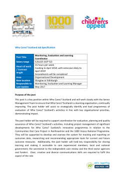 Who Cares? Scotland Job Specification