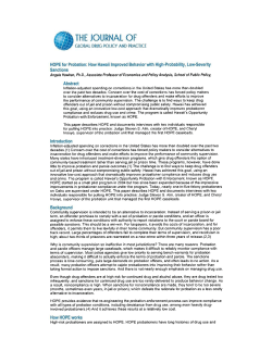 Hope for Probation-1 - Hawaii`s Opportunity Probation with