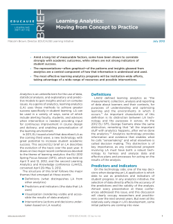 Learning Analytics: Moving from Concept to Practice