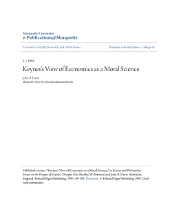 Keynes`s View of Economics as a Moral Science - e