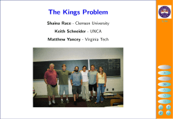 The Kings Problem - NC State: WWW4 Server