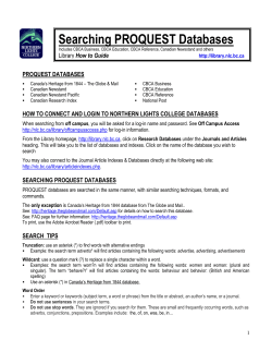 Searching PROQUEST Databases