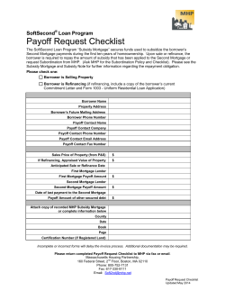 Payoff Request Checklist - Massachusetts Housing Partnership
