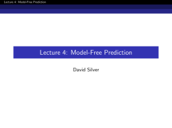 Lecture 4: Model-Free Prediction