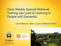 Chris J Materne - One weekly spaced retreival training can lead to