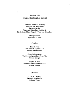 Section 754 Making the Election or Not