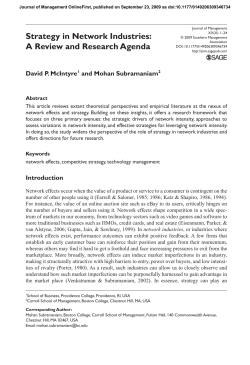 Strategy in Network Industries: A Review and
