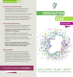 Key Actions - Department of Jobs, Enterprise and Innovation