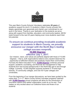 20 years - Marin County School Volunteers